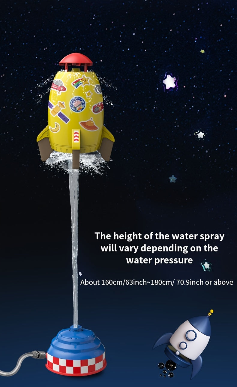 1pc, Outdoor Flying Water Jet Rocket Rotating Launch Sprinkler Watering Device Water Play Small Toys Waterer Rocket Fountain Summer Cool Toys Party Activity Toys Children's Birthday Gift