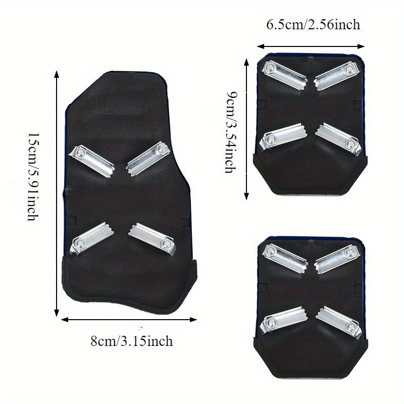 3pcs High-Performance Aluminum Alloy Automotive Pedals - Anti-Skid, Easy Installation, Enhanced Grip for Manual Clutch and Accelerator, Suitable for Most Vehicles