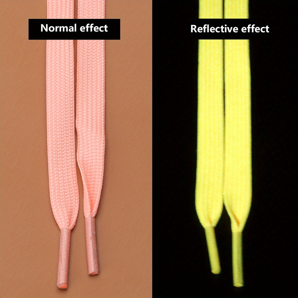 Enhanced Visibility Reflective Luminous Shoelaces for Sneakers & Sports Shoes - Night Running Accessories