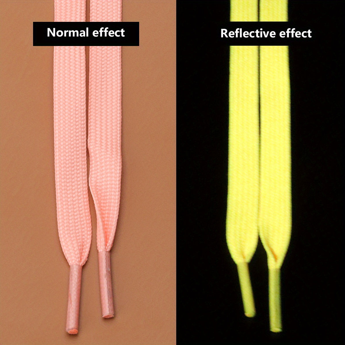 Enhanced Visibility Reflective Luminous Shoelaces for Sneakers & Sports Shoes - Night Running Accessories