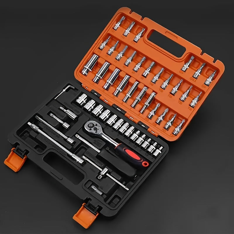 53/82/121/151PCS Heavy Duty socket Set, (5/16 Inches to 3/4 Inches) And Metric