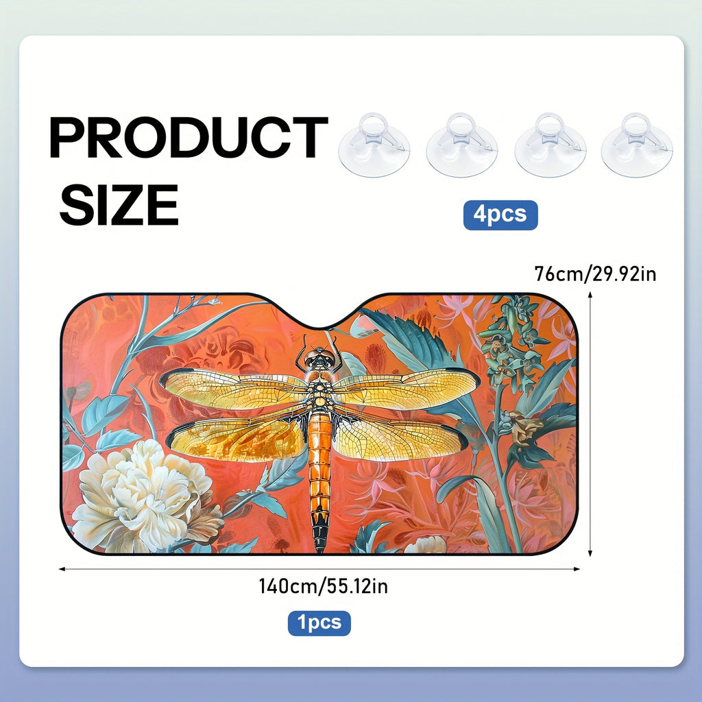 Sun Protection, 1pc Butterfly-Themed Windshield Sunshade for Cars, Foldable, Easy to Install, Universal, UV Protection And Heat Dissipation, Automotive-Interior Accessories, A Gift for My Father