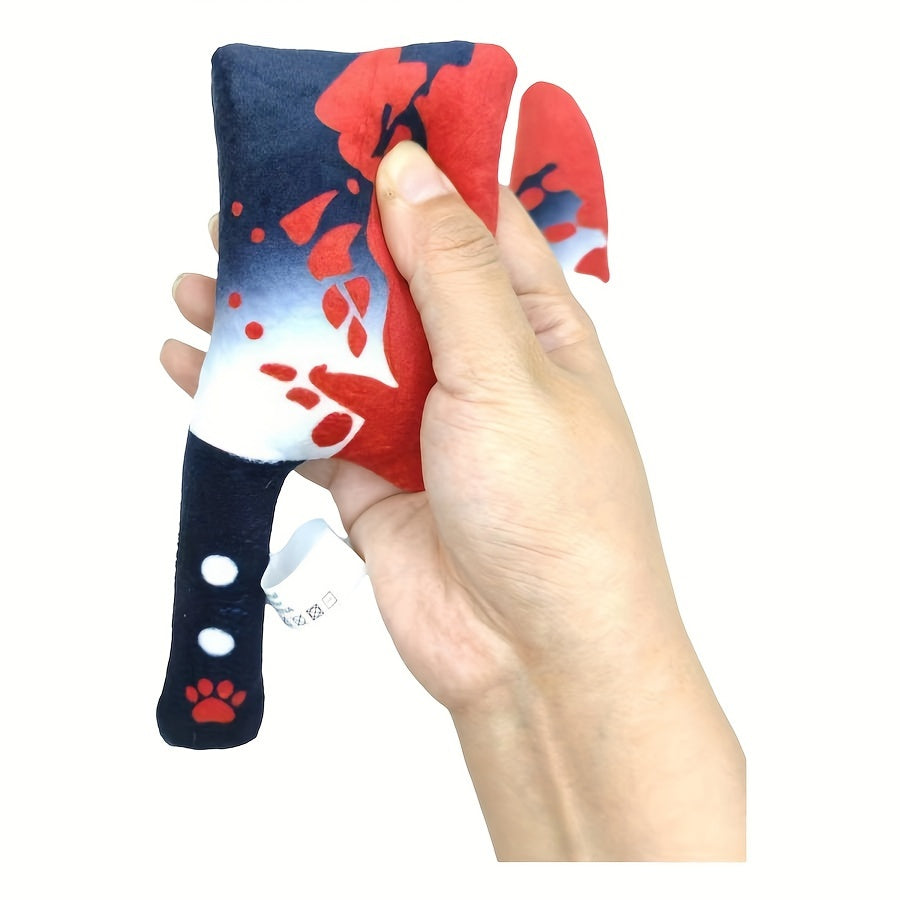 Festive Halloween Plush Dog Toy Set: Adorable Blood-Printed Knife Dog Toy, Soft and Silly, Perfect for Your Pooch - Pair of Plush Toys