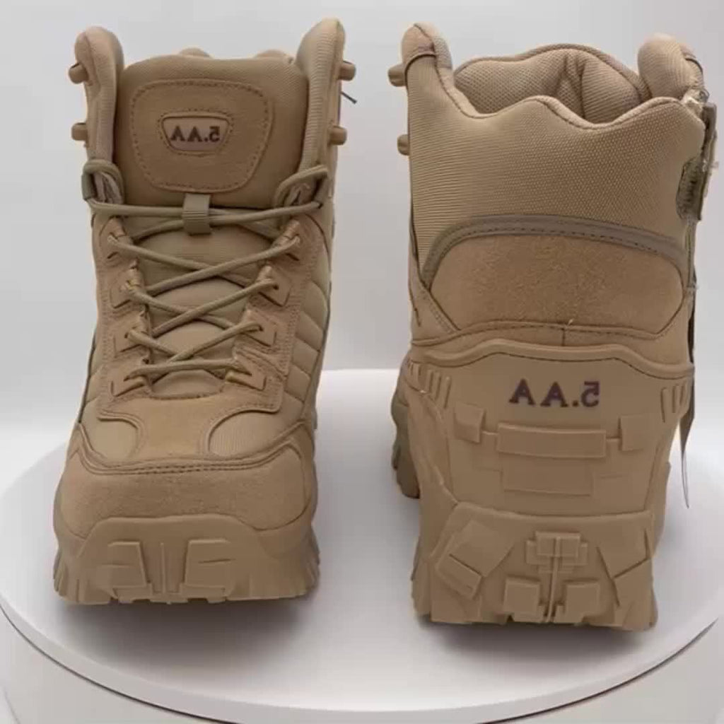 Men's High Top Hiking Boots, Shock-absorbing Non-slip Desert Boot, Winter Outdoor Camping Trekking Shoes