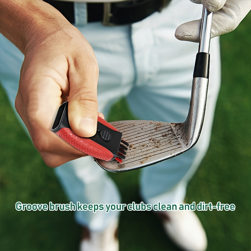 Retractable Pocket Golf Club Cleaning Brush Tool - Wire Brush Club Groove Double Side Cleaner, Golf Accessories