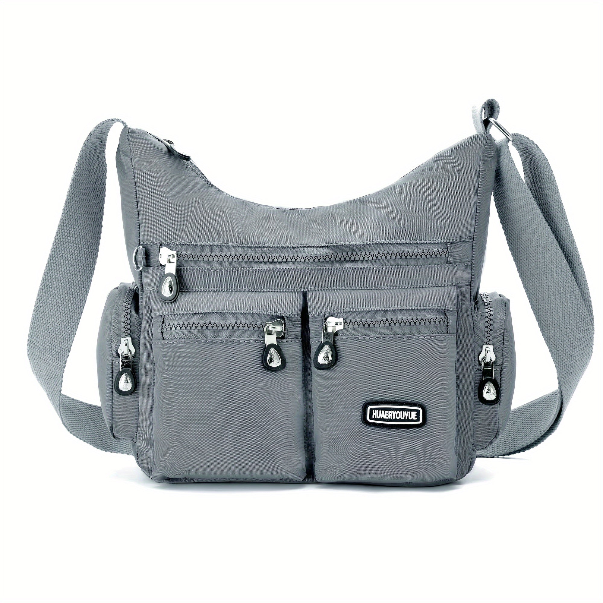 Unisex Square Bag Messenger Bag Multi-Pocket Lightweight Travel Shoulder Crossbody Bag for Men and Women