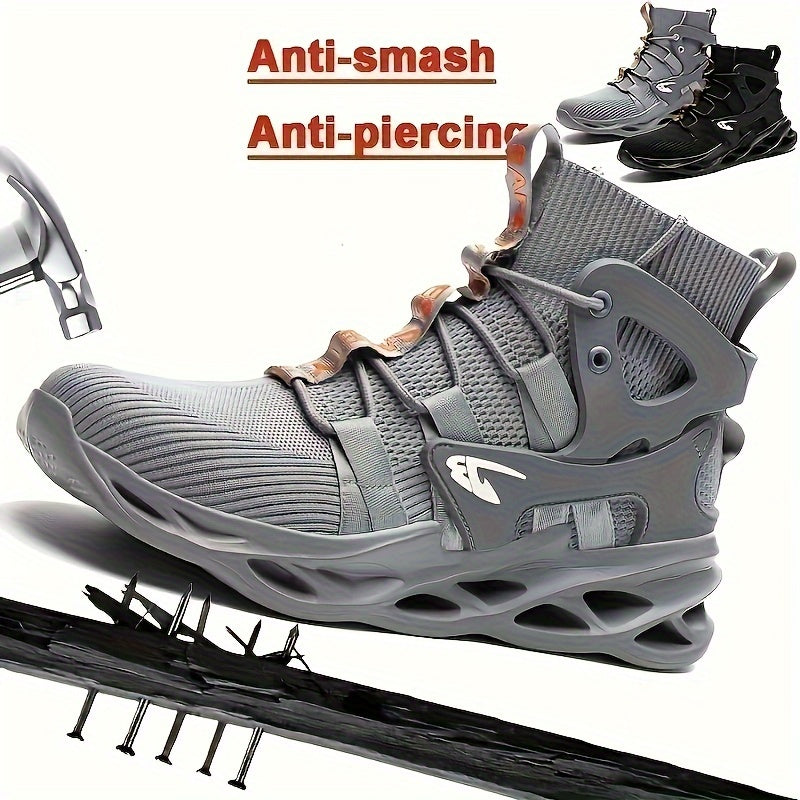PLUS SIZE Men's Lightweight Safety Resistant Work Boots, Casual Comfortable Blade Boots