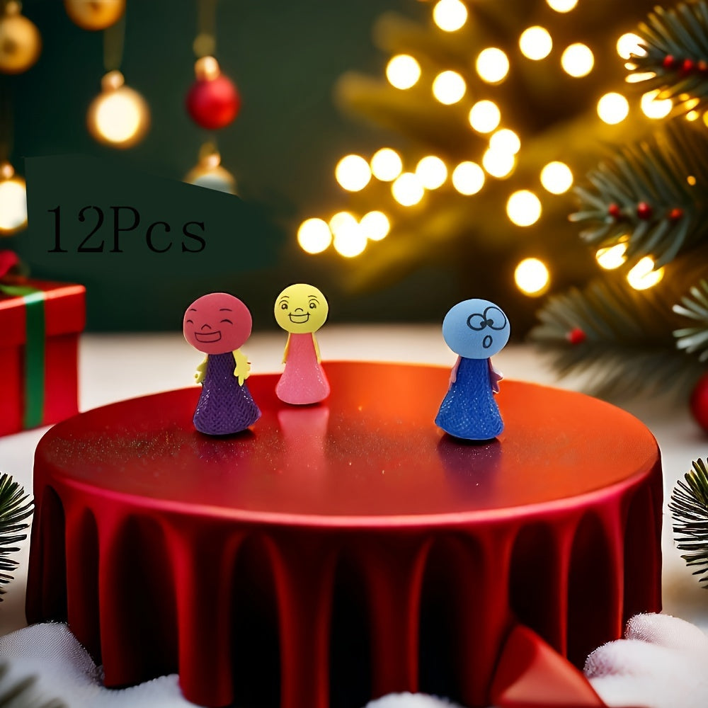 12 Pack Bounce Dolls for Kids - EVA Stress Relief Toys for Ages 6-8, Non-Electric, Featherless, Diverse Colors - Ideal for Birthday, Christmas, Halloween Party Favors and Classroom Rewards