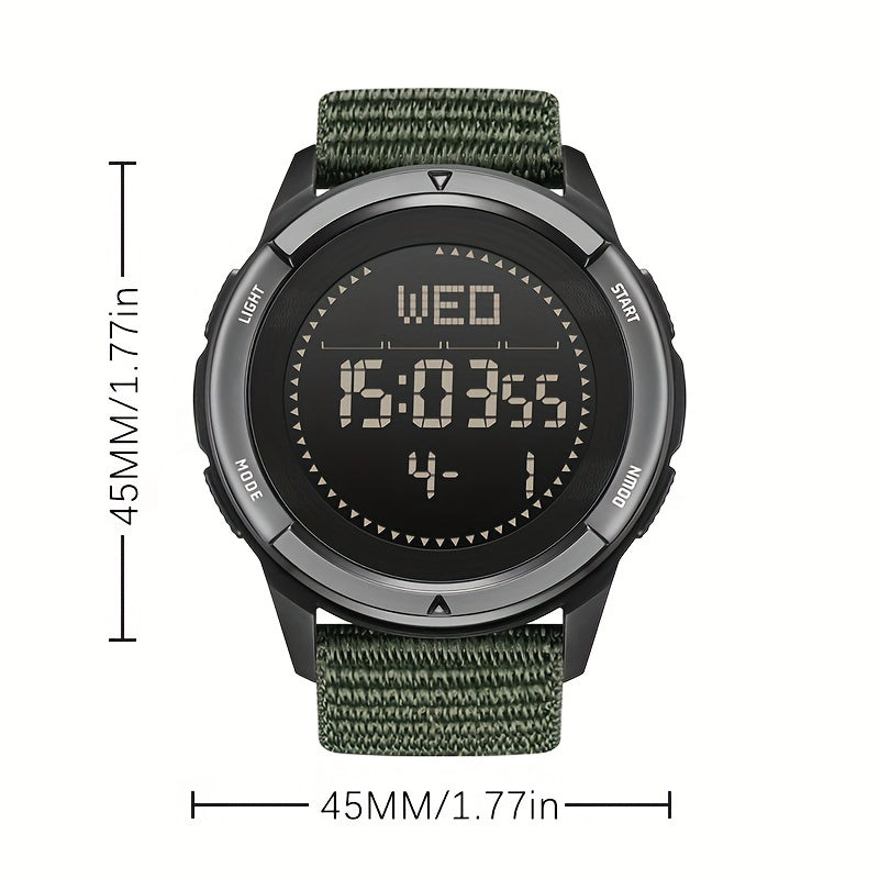 Mens Slim Sports Smartwatch - Water Resistant Chronograph Watch with Pedometer, Multi-Functional Wrist Watch with Carbon Fiber Strap for Fitness, Running, and Outdoor Activities