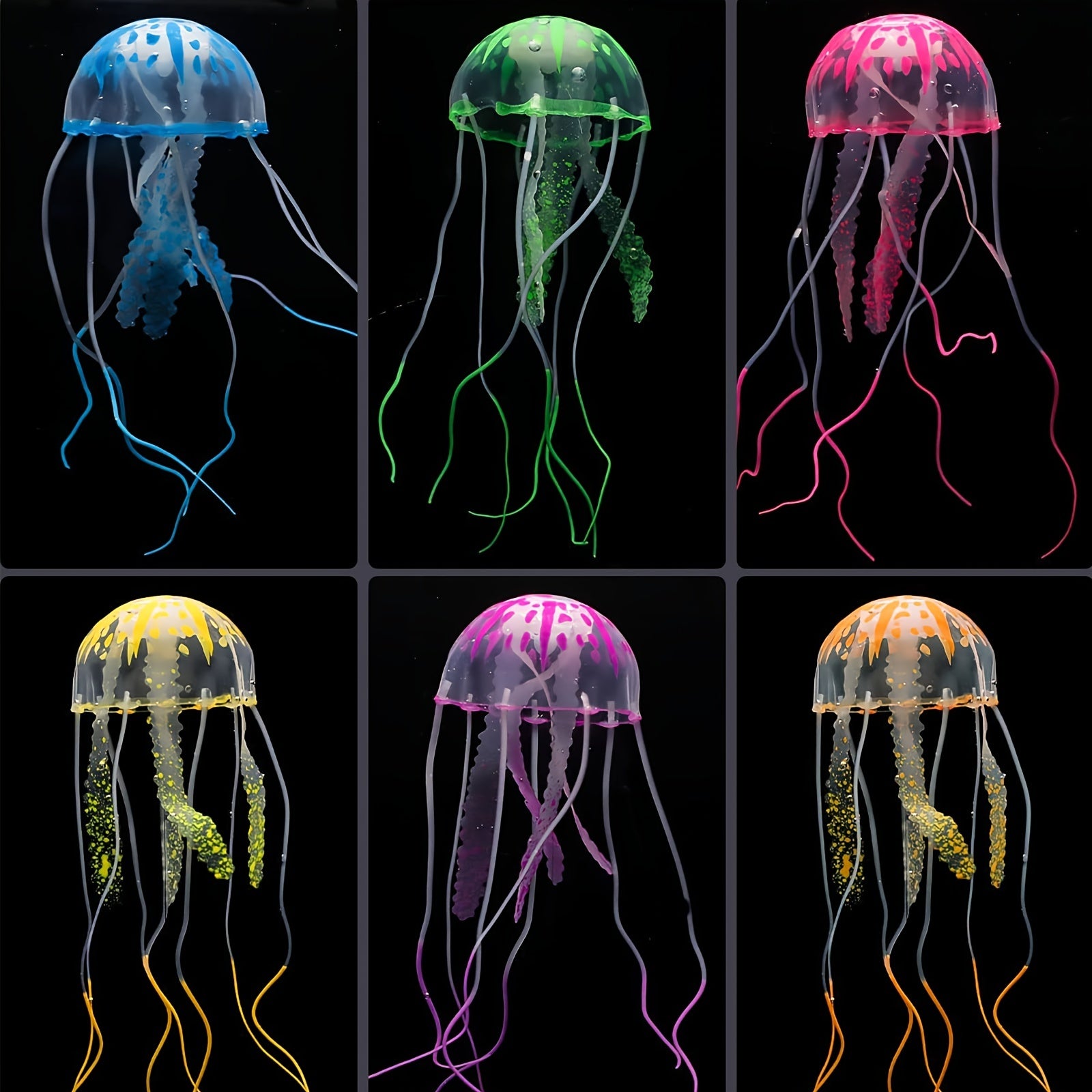 Glowing Silicone Fake Jellyfish Artificial Ornaments For Aquarium Fish Tanks Landscaping Decoration