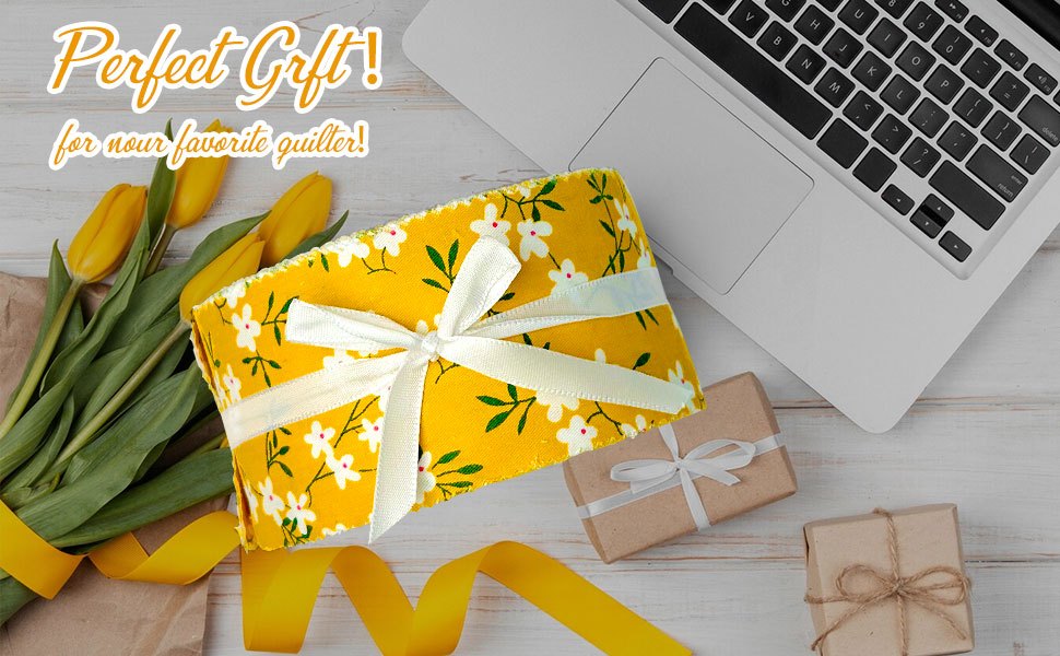 80 pre-cut jelly roll strips, assorted yellow floral print cotton fabric, 2.5 x 19.7 inches, suitable for sewing, jelly roll rugs, and DIY projects