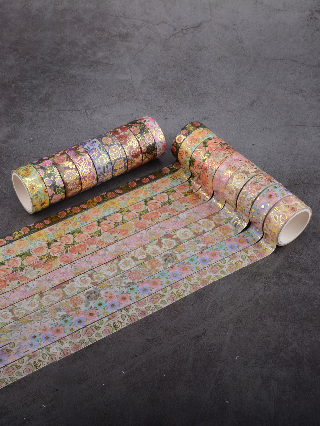 18 Rolls of Vibrant Floral Pattern Washi Tape - Perfect for Crafting, Scrapbooking, and DIY Projects - 3m/118in Long, Non-Waterproof, Easy to Tear and Reusable