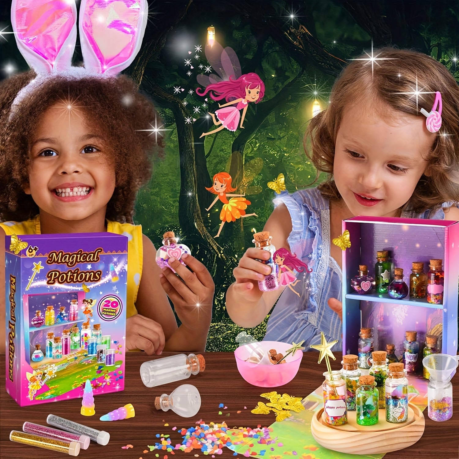 Craft Kits for Girls, 58 PC Magical Potion Kits for Kids, Fun Toys for Girls 8-12, DIY Creative Activity, Birthday Gifts for Kids Girls Ages 6 7 8 9 10-12 Year Old
