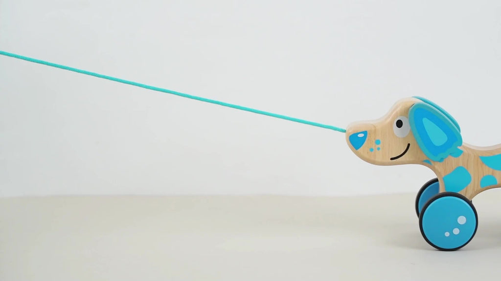 Wooden Pull Along Dog Toy - STEM Push and Pull Toys for Toddlers - Educational Wooden Toy for Early Development, Handcrafted, Non-Toxic, and Durable for Little Ones to Learn and Play