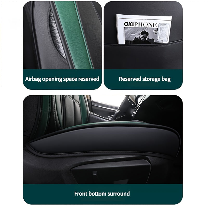 Universal PU Leather Car Seat Set, 5 Seat Full Set Car Seat Cover,