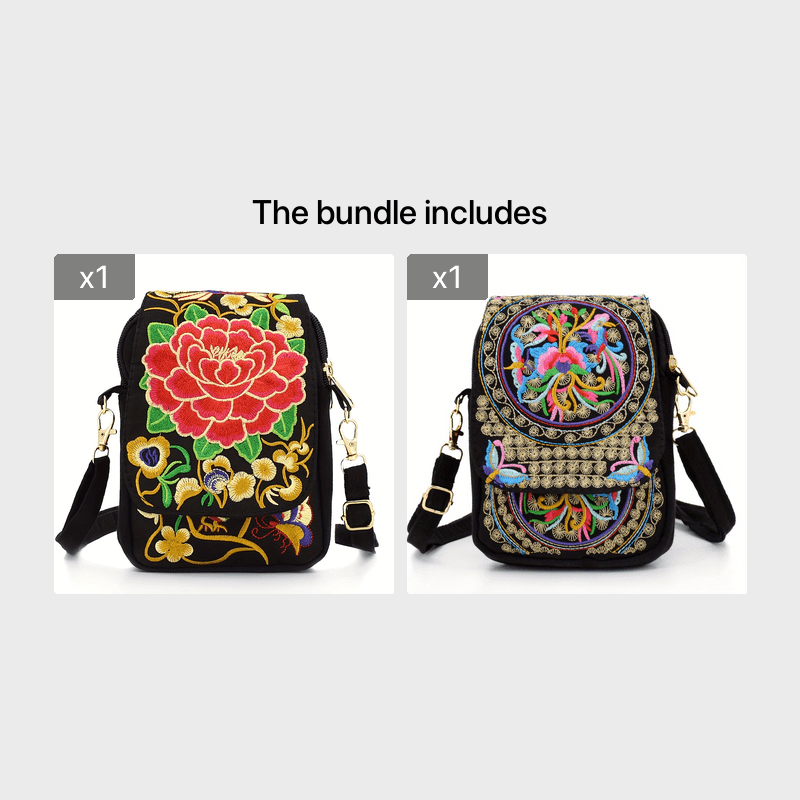 [Embroidered Crossbody] Lightweight Crossbody Bag