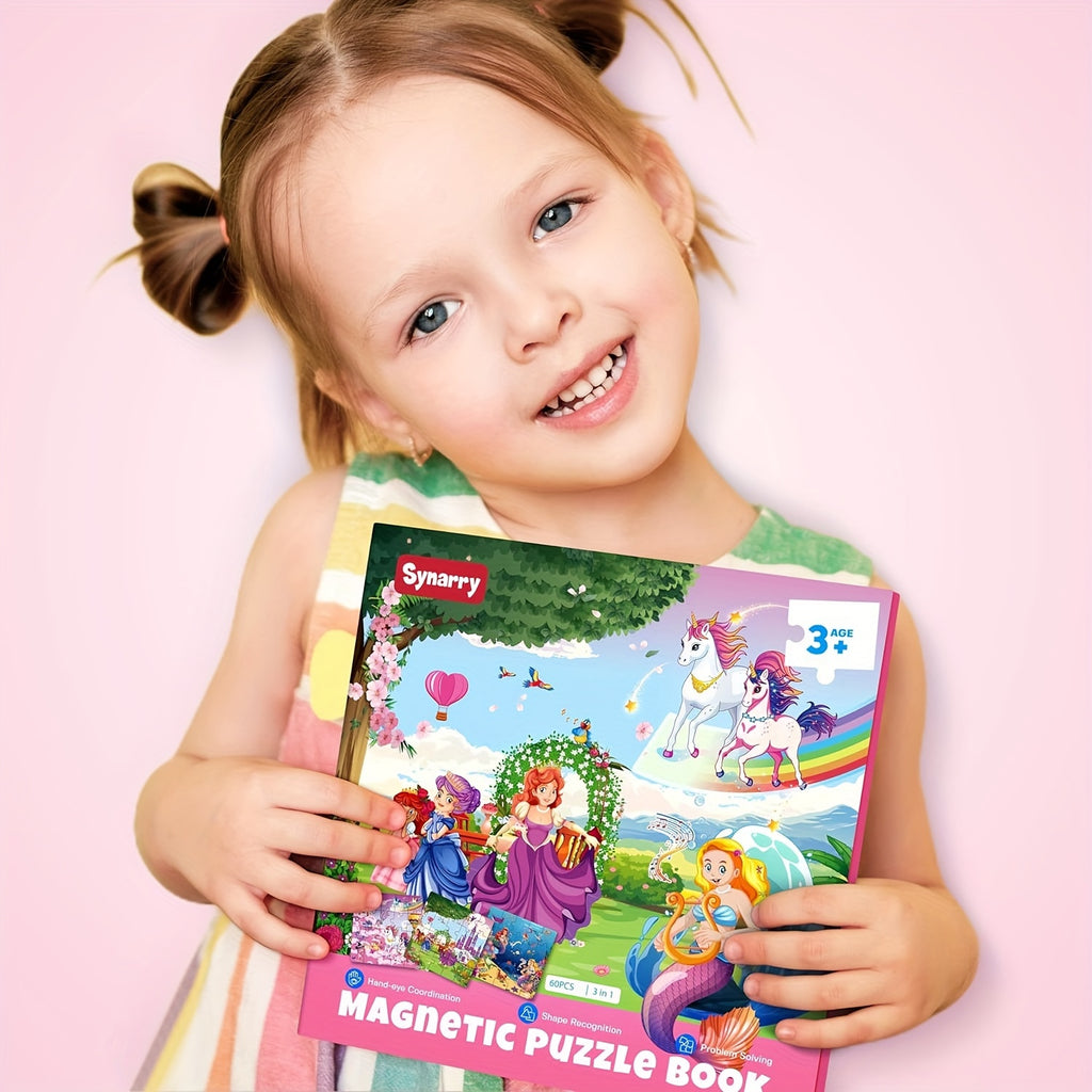 SYNARRY Unicorn Mermaid Princess magnetic puzzle,