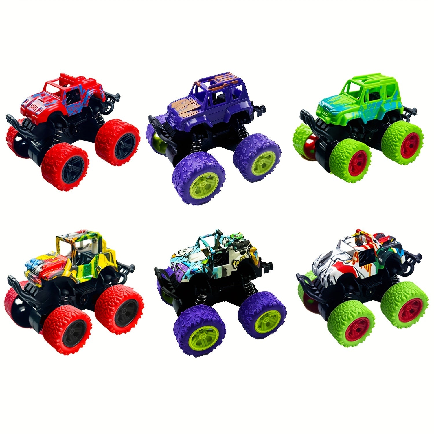 MEZHOBBY 12-Pack and 6-Pack Off-Road Monster Truck Toys, Assorted Colors, Children's Party Favors, Classroom Rewards, Durable Metal Construction, No Plating - Random Selection
