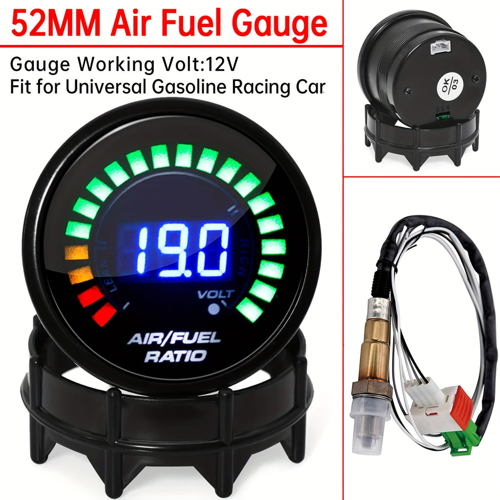 52mm Air/Fuel Ratio Meter with LED Display & O2 Oxygen Sensor -