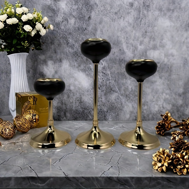 [Luxurious Candle Holders] Luxurious Golden Metal Candle Holders | Elegant Tabletop Decor for Weddings, Home, and Special Occasions, Perfect for Christmas, Halloween, Easter, Thanksgiving, Mother's Day, and Birthday Parties (