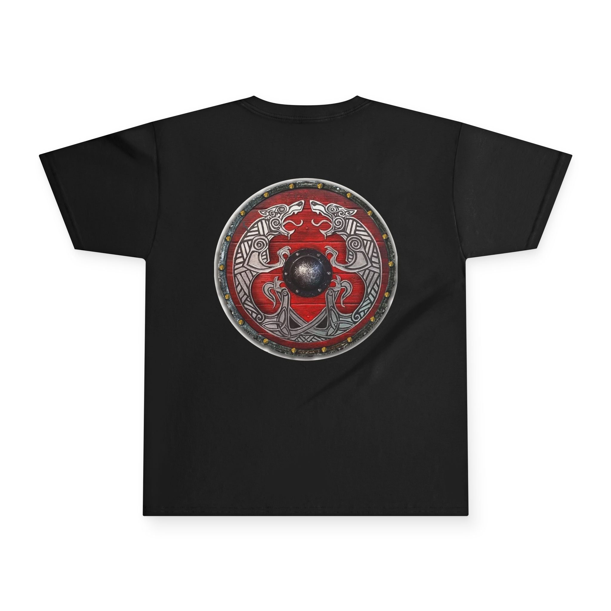 Youth Tee — "Let’s Go Avikingr!" Red Viking Shield Graphic