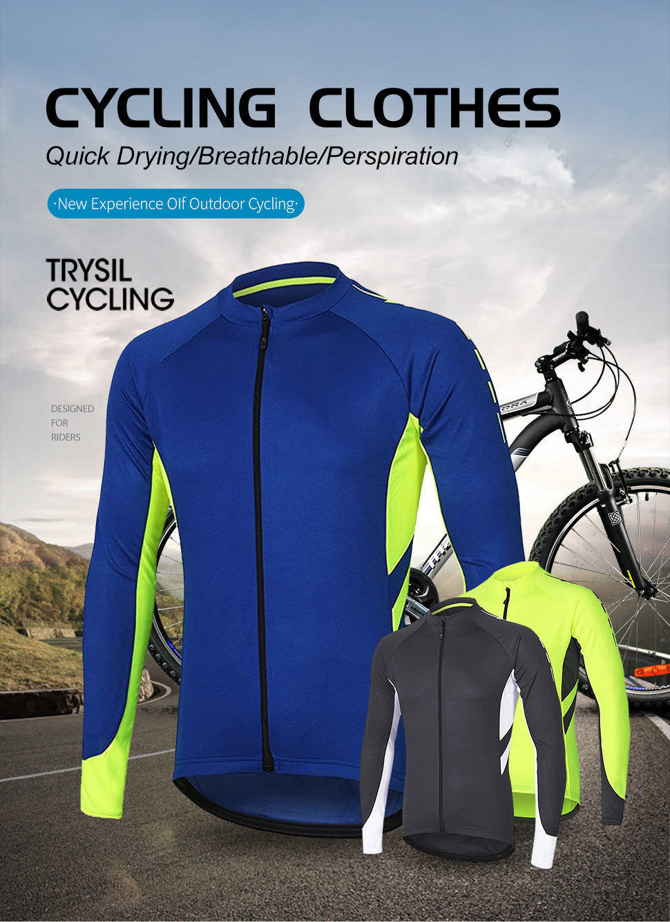 Quick-drying Breathable Men's Cycling Jersey with Pocket and Zipper
