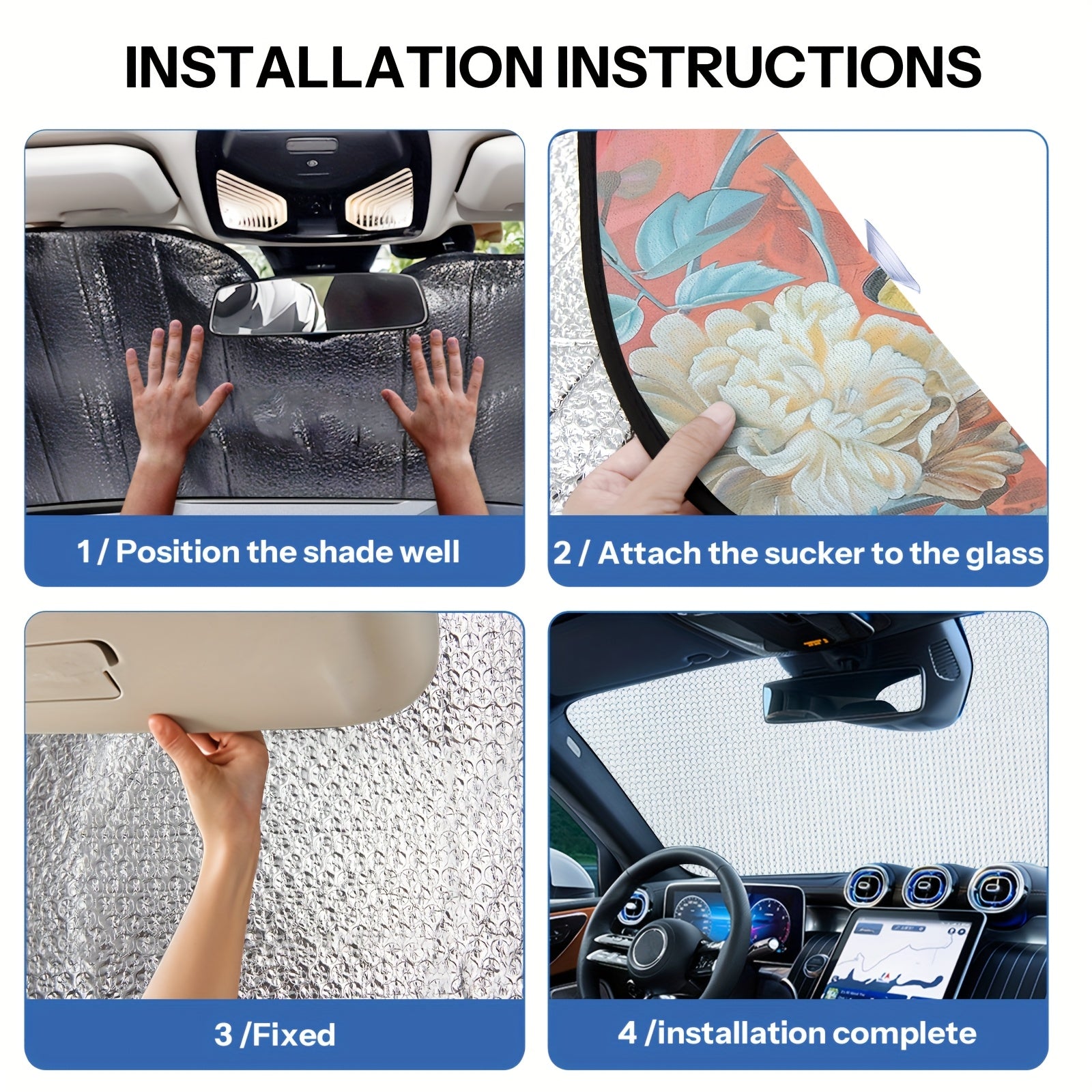 Sun Protection, 1pc Butterfly-Themed Windshield Sunshade for Cars, Foldable, Easy to Install, Universal, UV Protection And Heat Dissipation, Automotive-Interior Accessories, A Gift for My Father