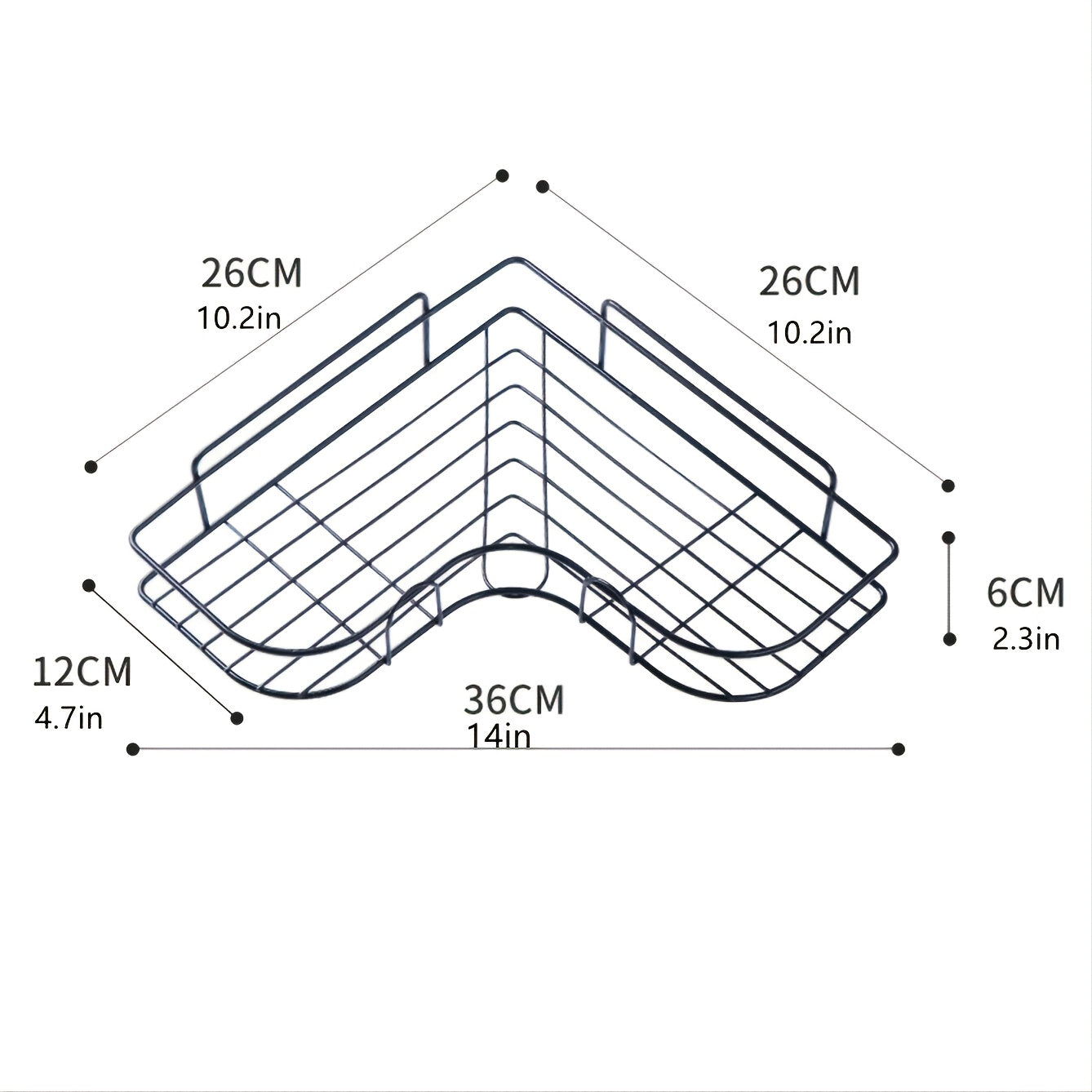 [Cast Iron Shower Shelf] 1pc Cast Iron Corner Shower Shelf