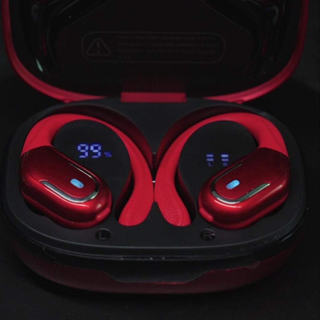 LIFEBEE New Wireless Earbuds for Running Sports, Wireless Earphones with Earhooks Pure Bass Sound, Over Ear Headphones with Dual-LED Display, Noise Cancelling Headset Earphones Built-in Microphone