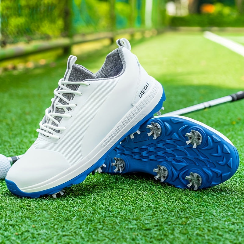 Men's Non-slip Spiked Golf Shoes, Professional Lace Up Sports Sneakers For Golf Training