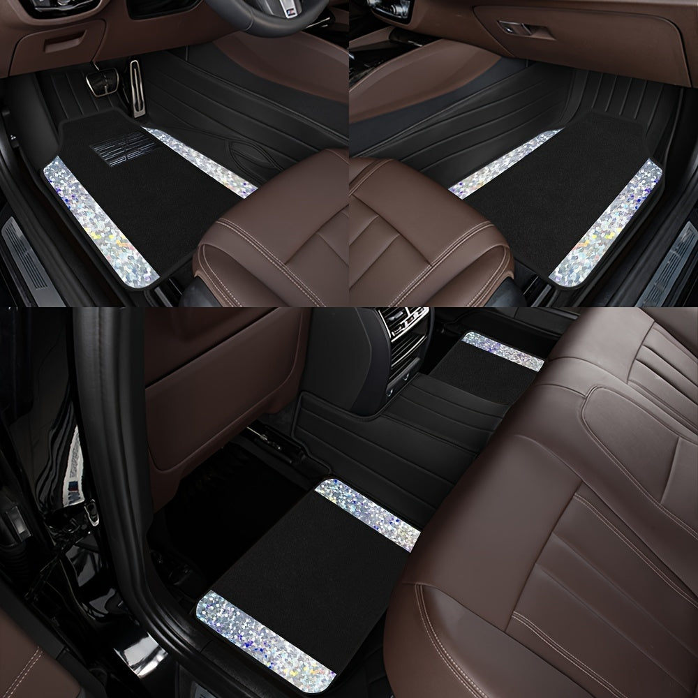 Muchkey Universal Fit Automotive Floor Mats fits Most Cars, SUVs, and Trucks, Colorful Outline Design Full Set Floor Liners