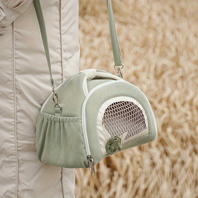 Portable Pet Backpack - Breathable Cotton Guinea Hamster Travel Carrier With Zipper Closure, Side Pockets For Snacks And Toys, Perfect For Outdoor Adventures