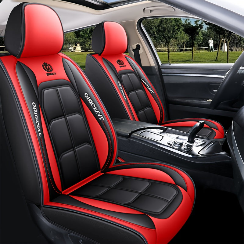 Universal PU Leather Car Seat Set, 5 Seat Full Set Car Seat Cover,