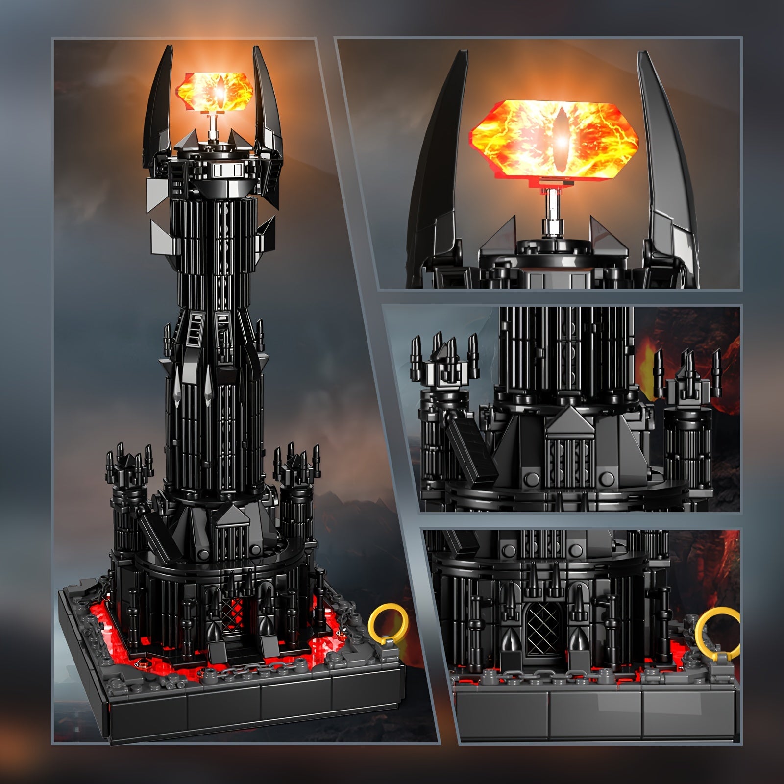 779 Pieces Popular Movie Architecture Black Tower Building Blocks Playset Fan Must Buy Toys Handmade Building Exquisite Room Decorations Collectible Best Gift for Friends