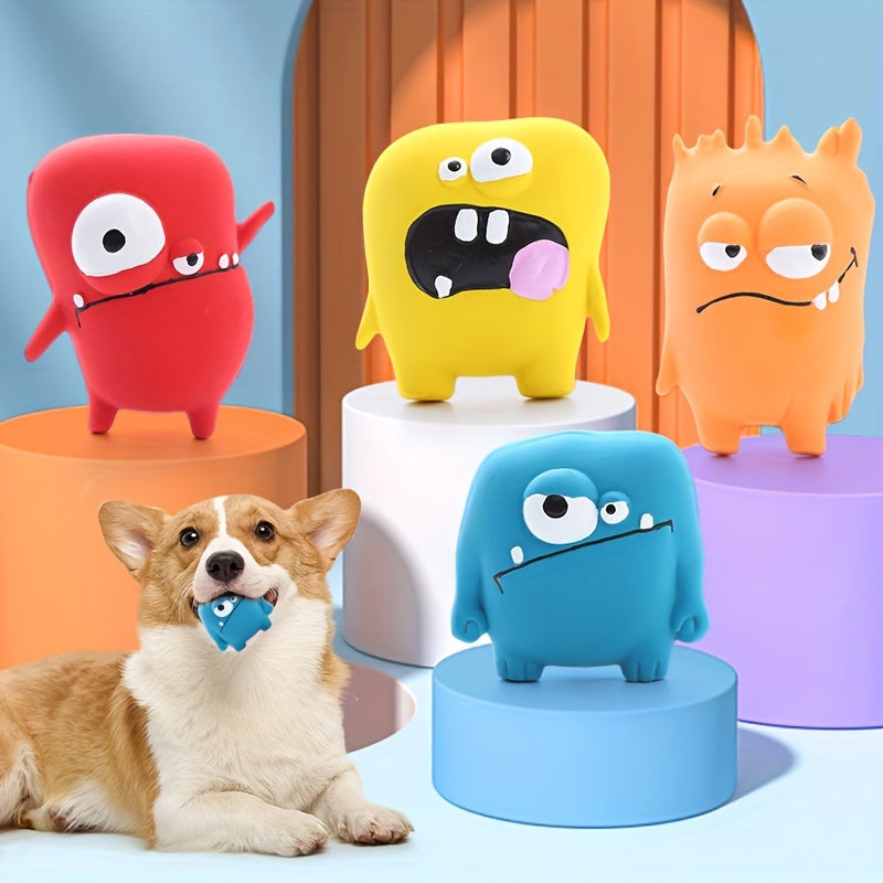 4pc Dog toys, sounding toys, monster shapes, squeezing sounds, easy to clean