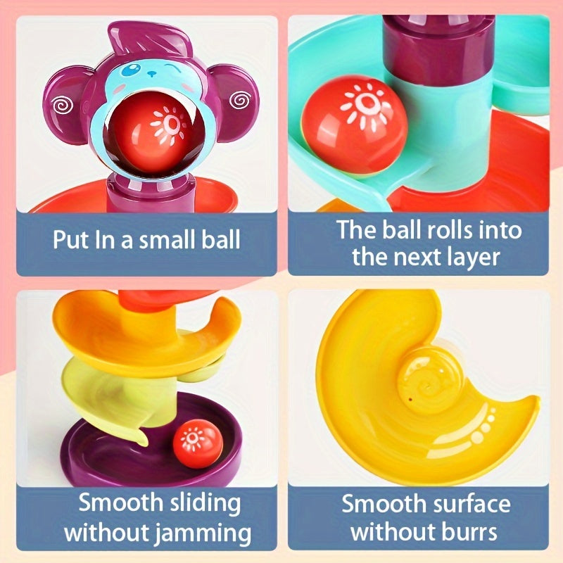 Educational Fun Track Slide Ball Tower, Rolling Ball Early Education Toys, Stacking Turn Ball, Funny Holiday And Birthday Gift