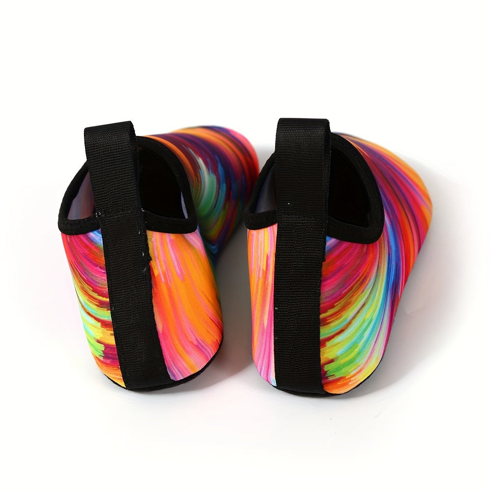 [Water Socks] Women's Water Socks, Solid Stripes Beach Creek Shoes, Casual Flat Slip-on Outdoor Sports Shoes For Swimming Surfing Boating Fishing