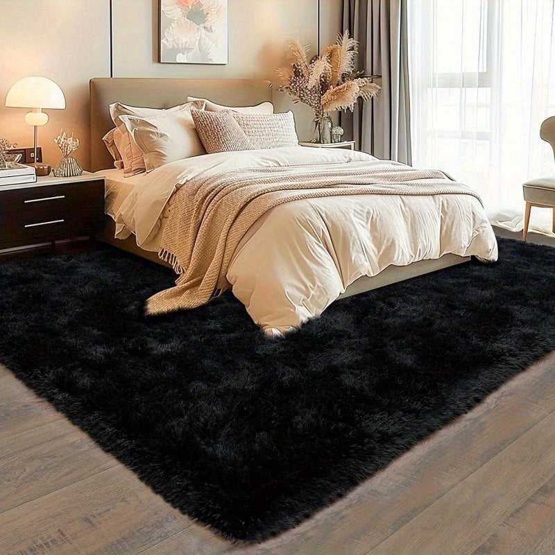 1pc Modern Plush Area Mat, Soft Polyester Fiber, Machine Washable, Non-Slip, Festive Decorative Mat for Living Room, Bedroom, Dorm, Entertainment - Ideal Gift and Home Decor, Bedroom Mat|Elegant Home Accent|Soft Polyester Mat