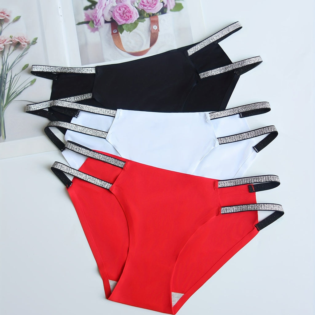 3pcs Soft & Breathable Seamless Panties BriefsPanties,Women'S Underwear & Lingerie