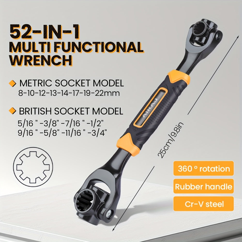 AIRAJ Multi-functional Socket Wrench Head 360 Degree Rotation Automatic Locking Hardness High Torquee Repa