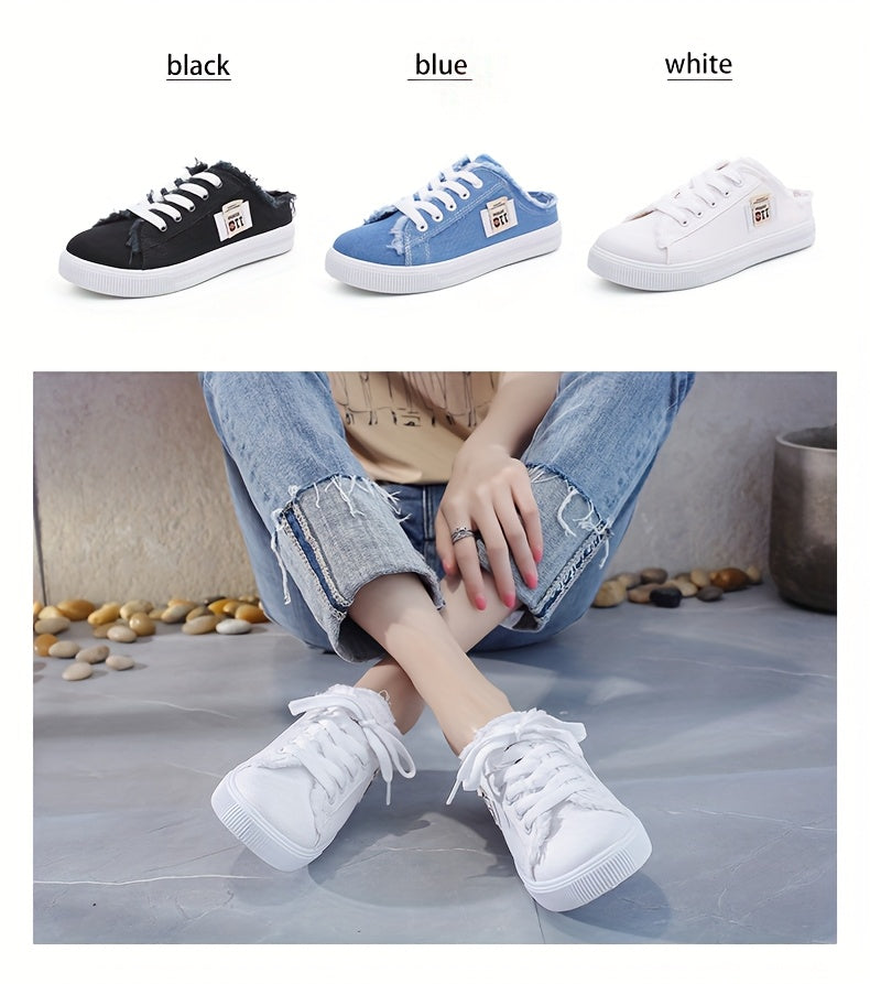 [Lightweight Sports Shoes] Lightweight Breathable Women's Flat Sports Shoes | Casual Running Walking Sneakers, Solid Color