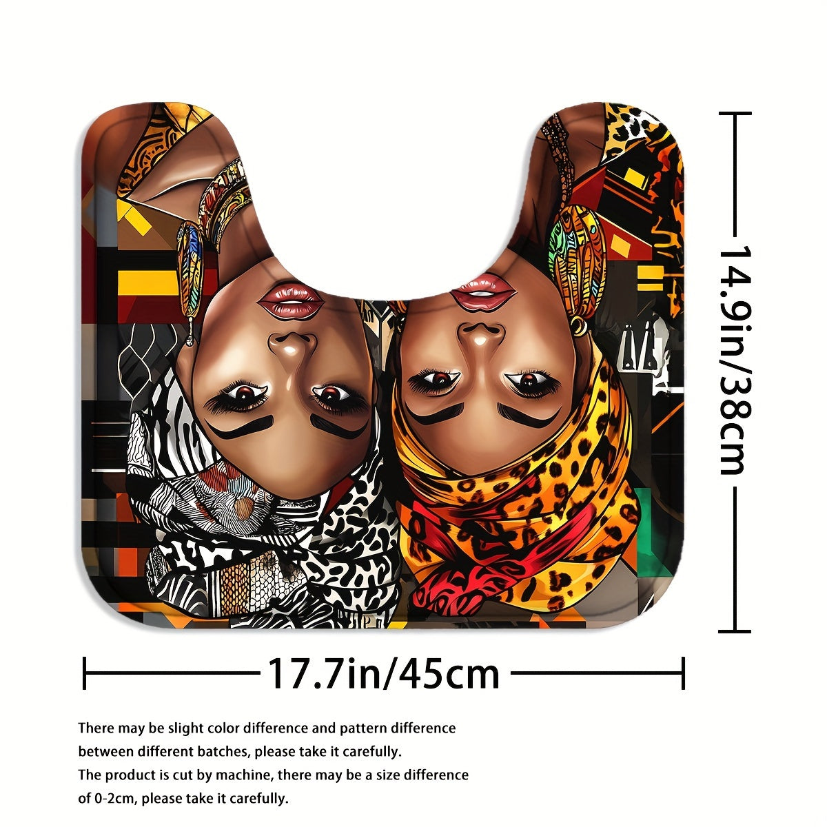 4pcs/1pc African American Woman Shower Curtain Set, Bathroom Curtain With Hooks, Non-Slip Rugs, Toilet U-Shape Mat, Seat Cover, Machine Washable Bathroom Decoration Accessories, African Theme Black Shower Curtain Gift For Wom