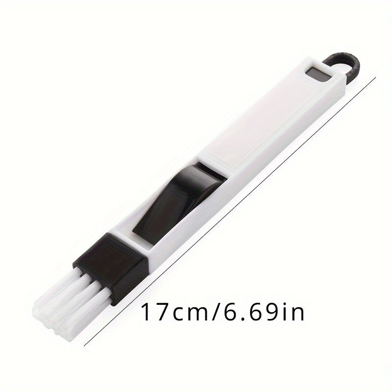 Versatile Crevice Cleaning Brush with Dustpan - Perfect for Window Tracks, Kitchen & Bathroom - No Batteries Required