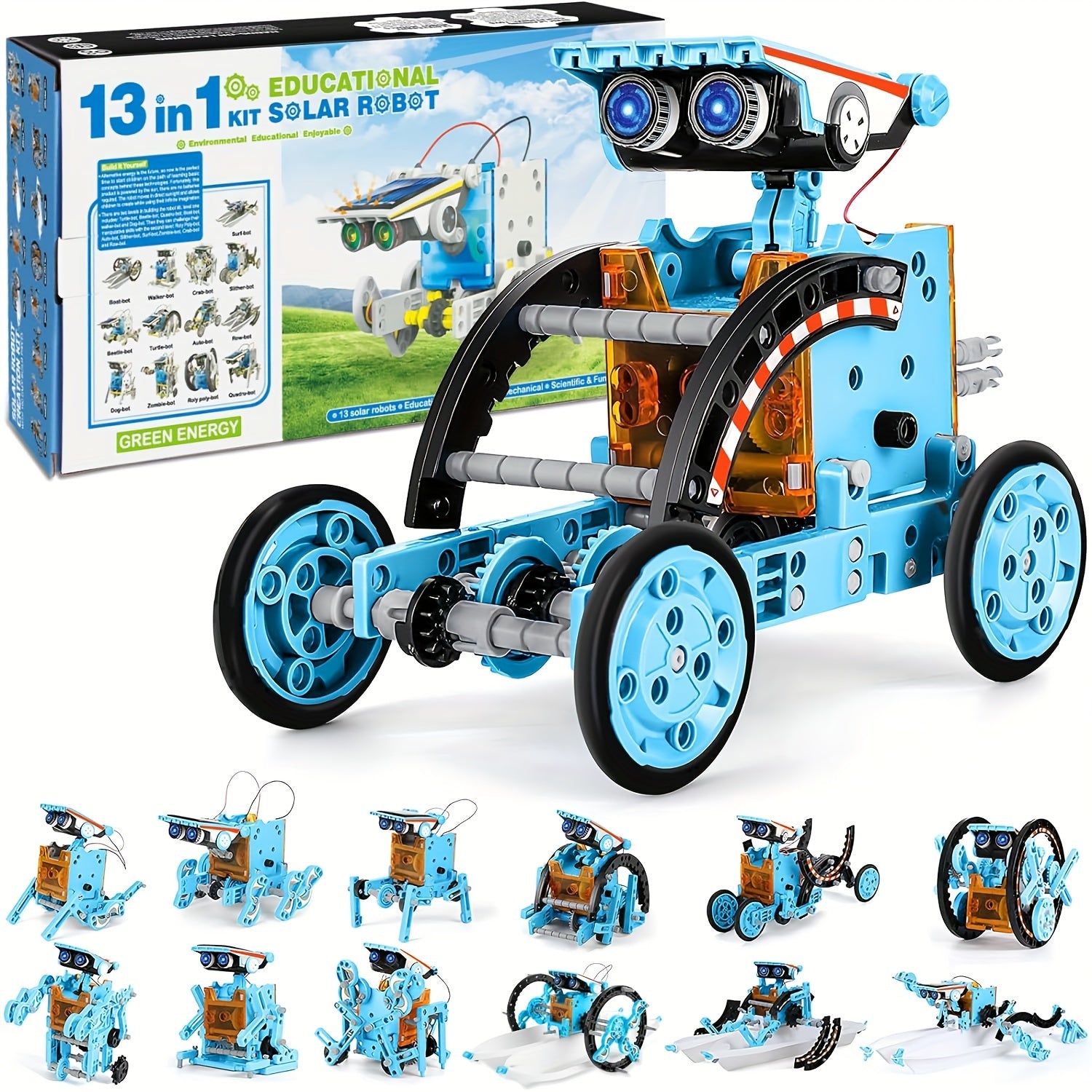 13-in-1 STEM Projects Solar Robot Toy for Kids Ages 8 9 10 11 12 Years Old, Building Science Educational Toys Birthday Gift for Kids Boys Girls