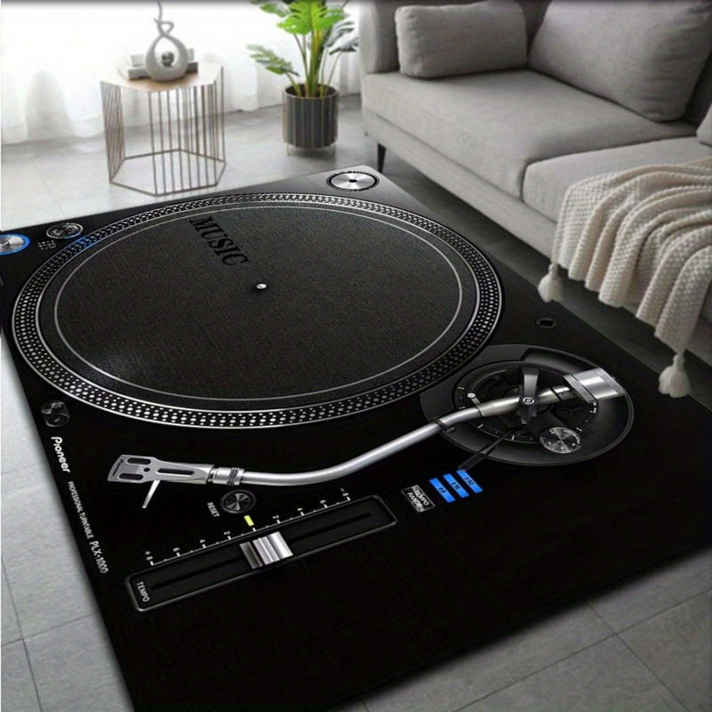 Discplayer Music Pattern Area Rugs for Living Room, Floor Carpet for Bedroom, Carpets Home Decor Rugs, Homestay Hotel, Non-Slip Machine Washable Carpet, Cute Aesthetic Stuff Home Decor Room Decor