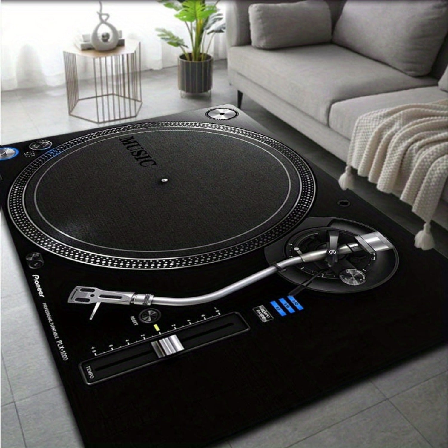 Discplayer Music Pattern Area Rugs for Living Room, Floor Carpet for Bedroom, Carpets Home Decor Rugs, Homestay Hotel, Non-Slip Machine Washable Carpet, Cute Aesthetic Stuff Home Decor Room Decor