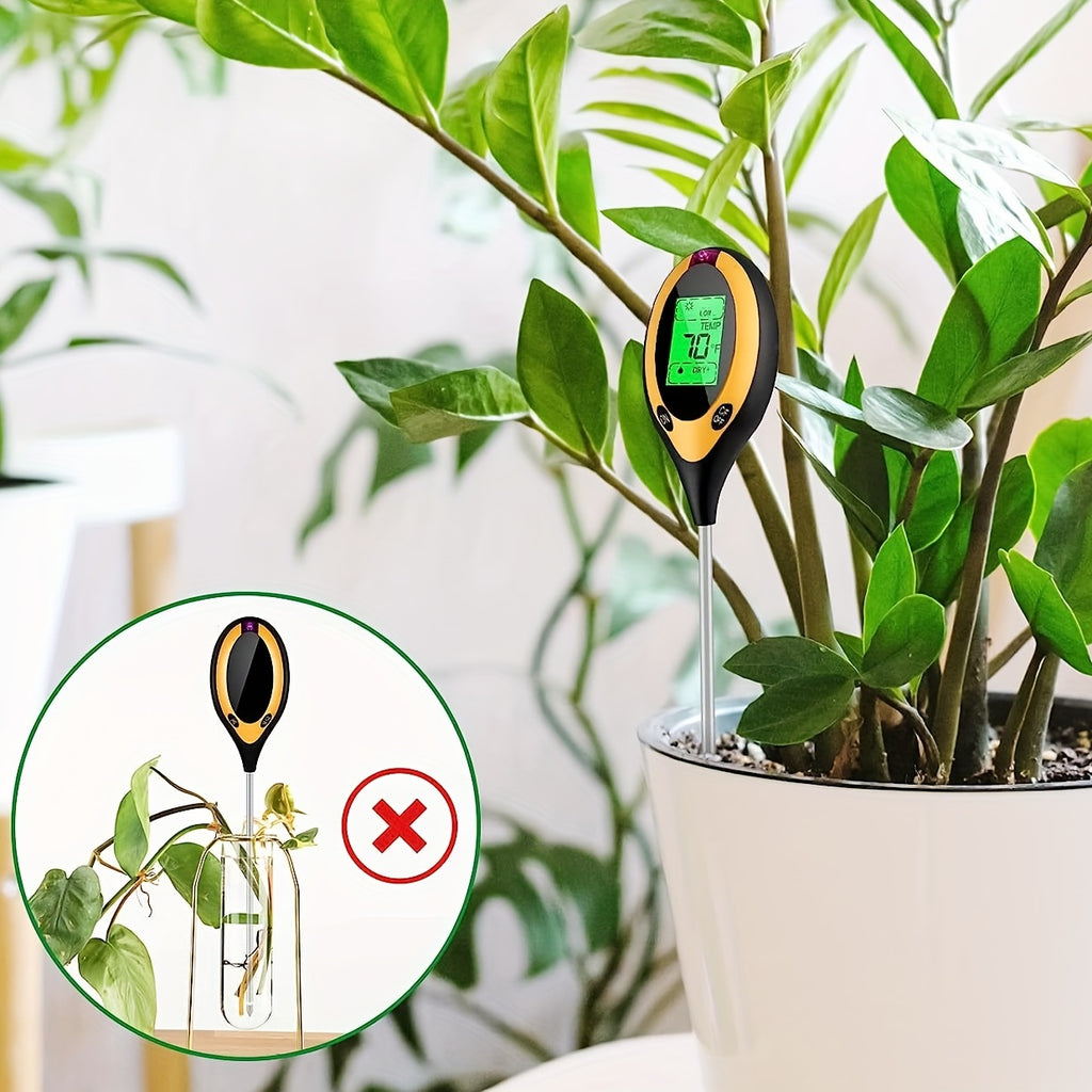 1pc 4-in-1 Soil Detector Light Temperature Soil Moisture Meter PH Value Soil Tester, Plant & Soil Monitoring