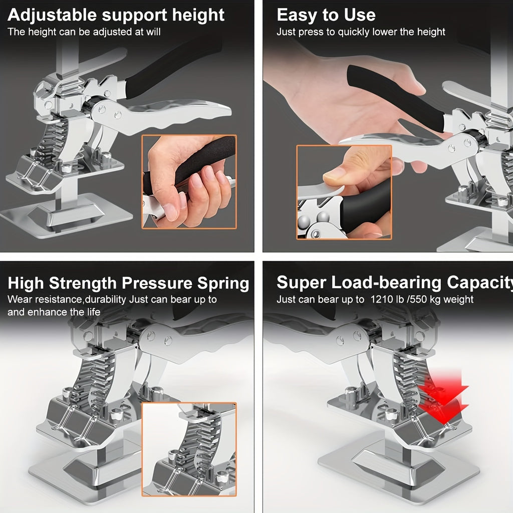 1pc/2pcs Arm Tool Lift Labor Saving Arm, Wall Tile Locator, Multi-Function Height Adjustment Lifting Device, Door Panel Lifting Cabinet Jack Board Lifter, Men's Labor-Saving Tool