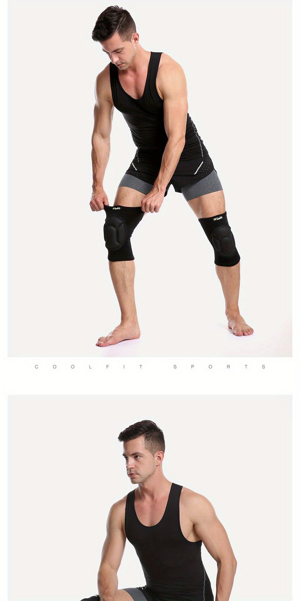 2-Pack Coolfit Thickened Sports Knee Pads for Dance and Streetwear