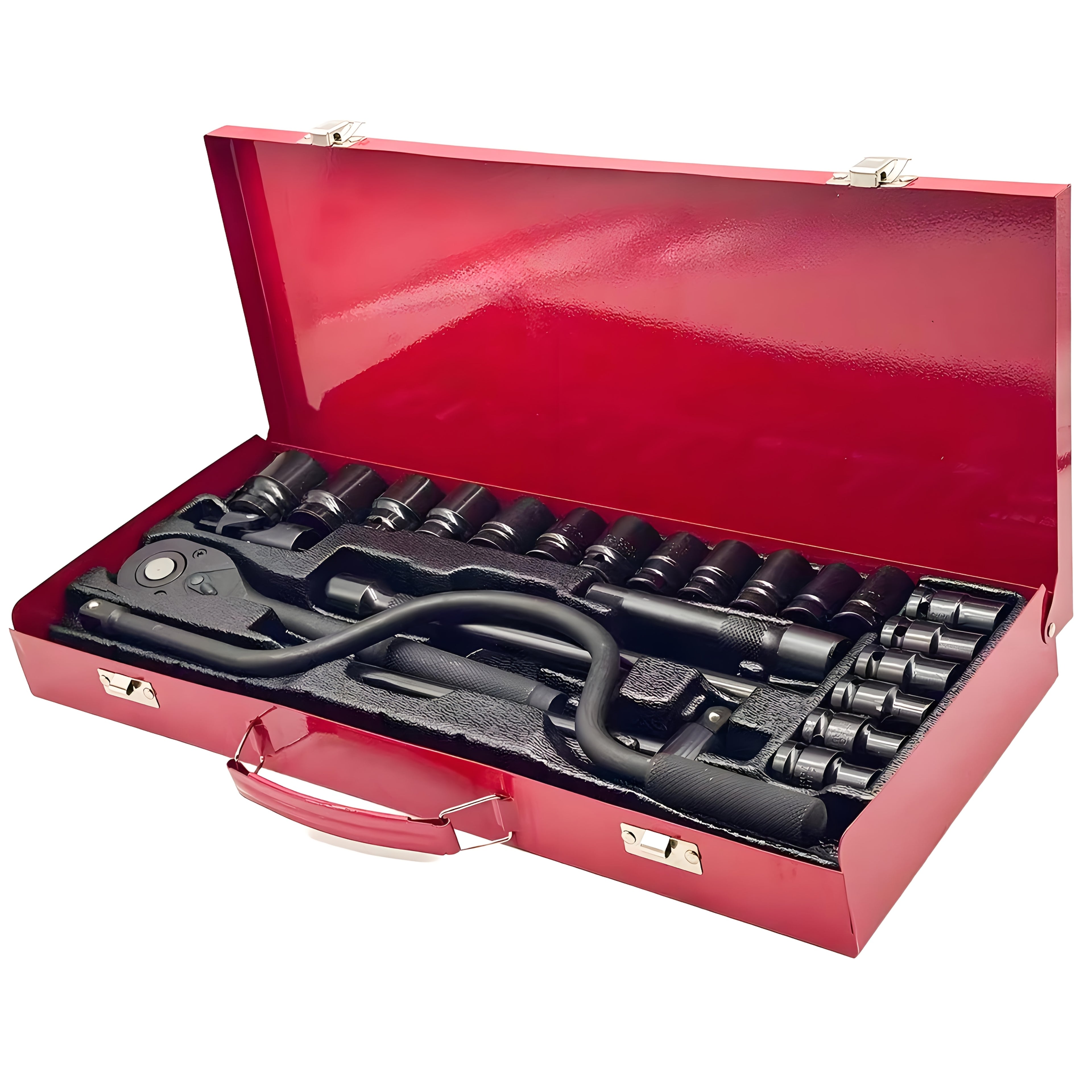 12/24pcs Socket Set, Wrench Set, Ratchet Wrenches Set with CR-V Sockets Metric & Extension Bar for Automotive Repair & Home Use, Ratchet Set with Hard Storage Case